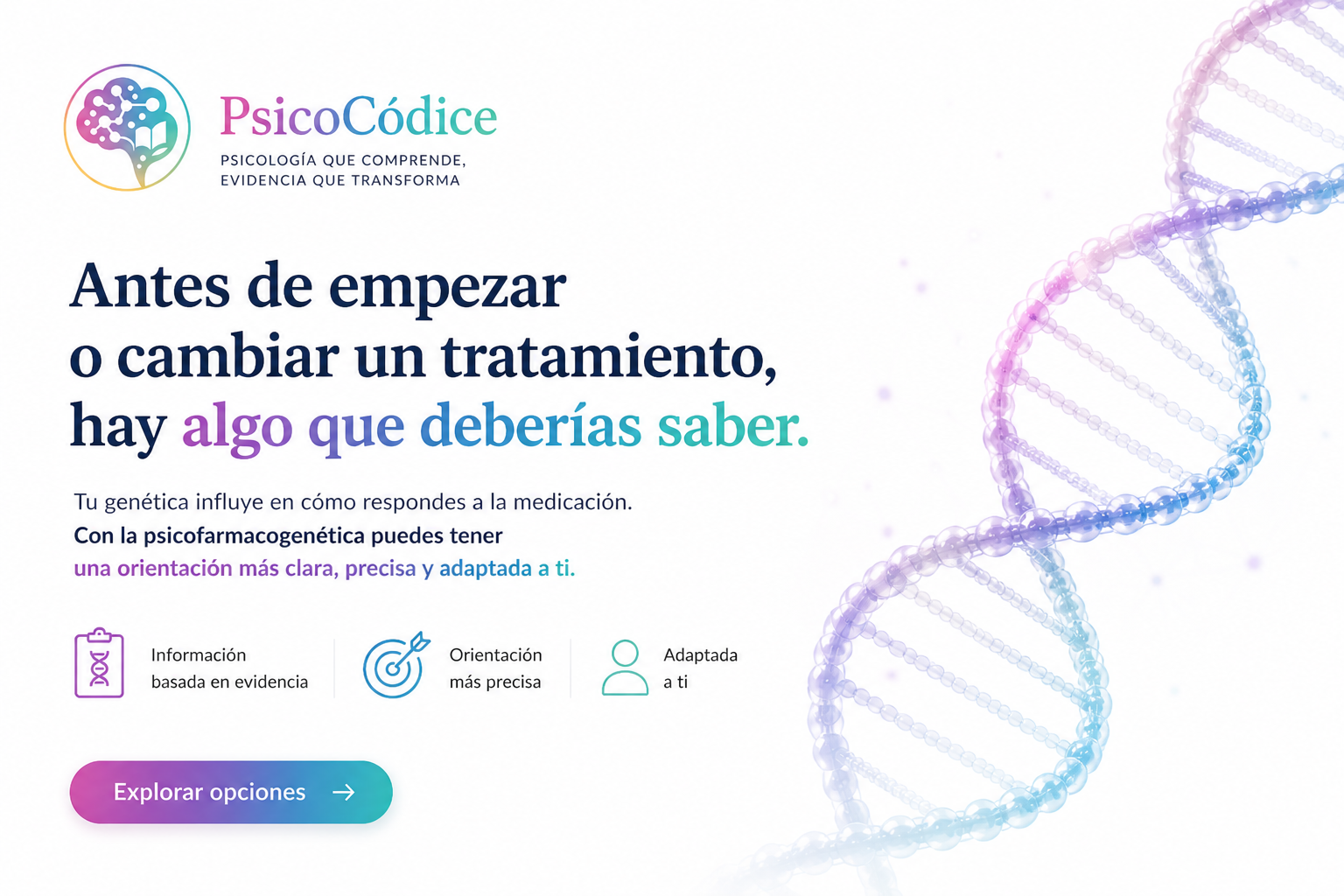 Psicofarmacogenética para orientar decisiones antes de iniciar o cambiar un tratamiento farmacológico